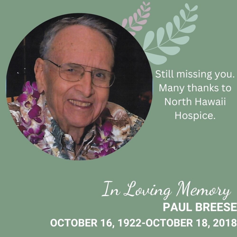 Hospice Memorials-2023 - Paul Leland Breese